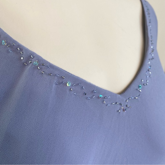 Alex Evenings periwinkle blue tiered chiffon dress 22 - Picture 4 of 8